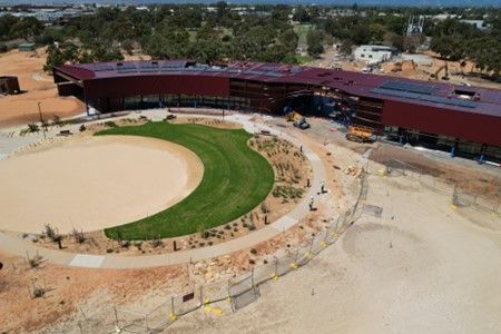 Aerial view of construction site