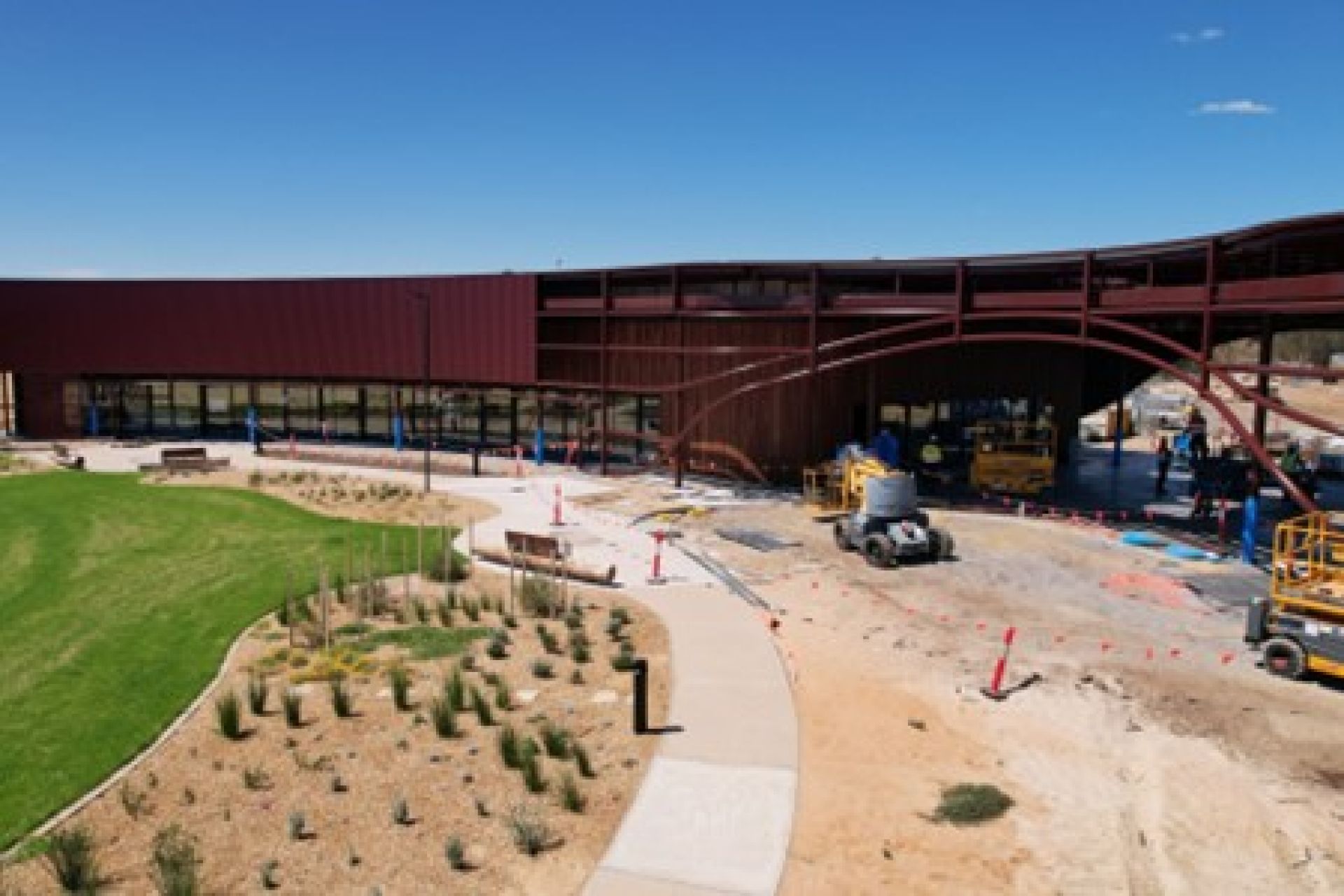 Construction site with grass