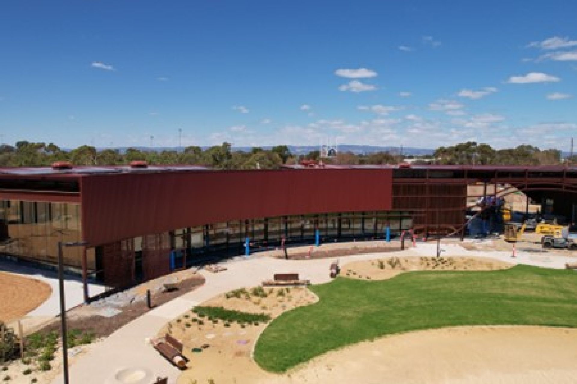 Aerial view of construction site