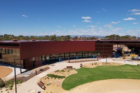 Aerial view of construction site