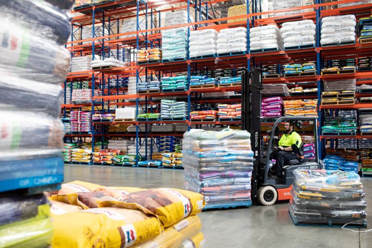 Forklift with driver and stock