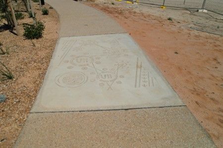 First Nations artwork on concrete