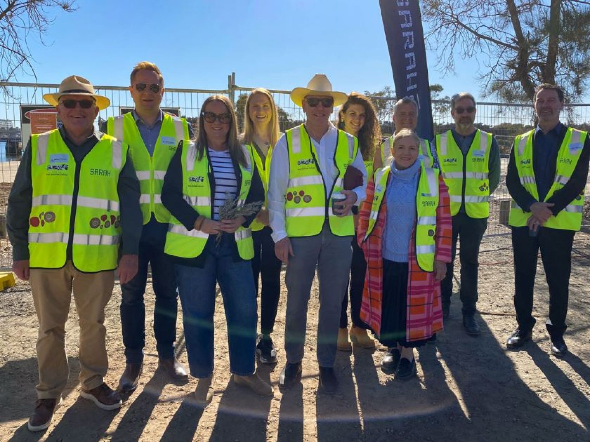 Group of people at a construction site