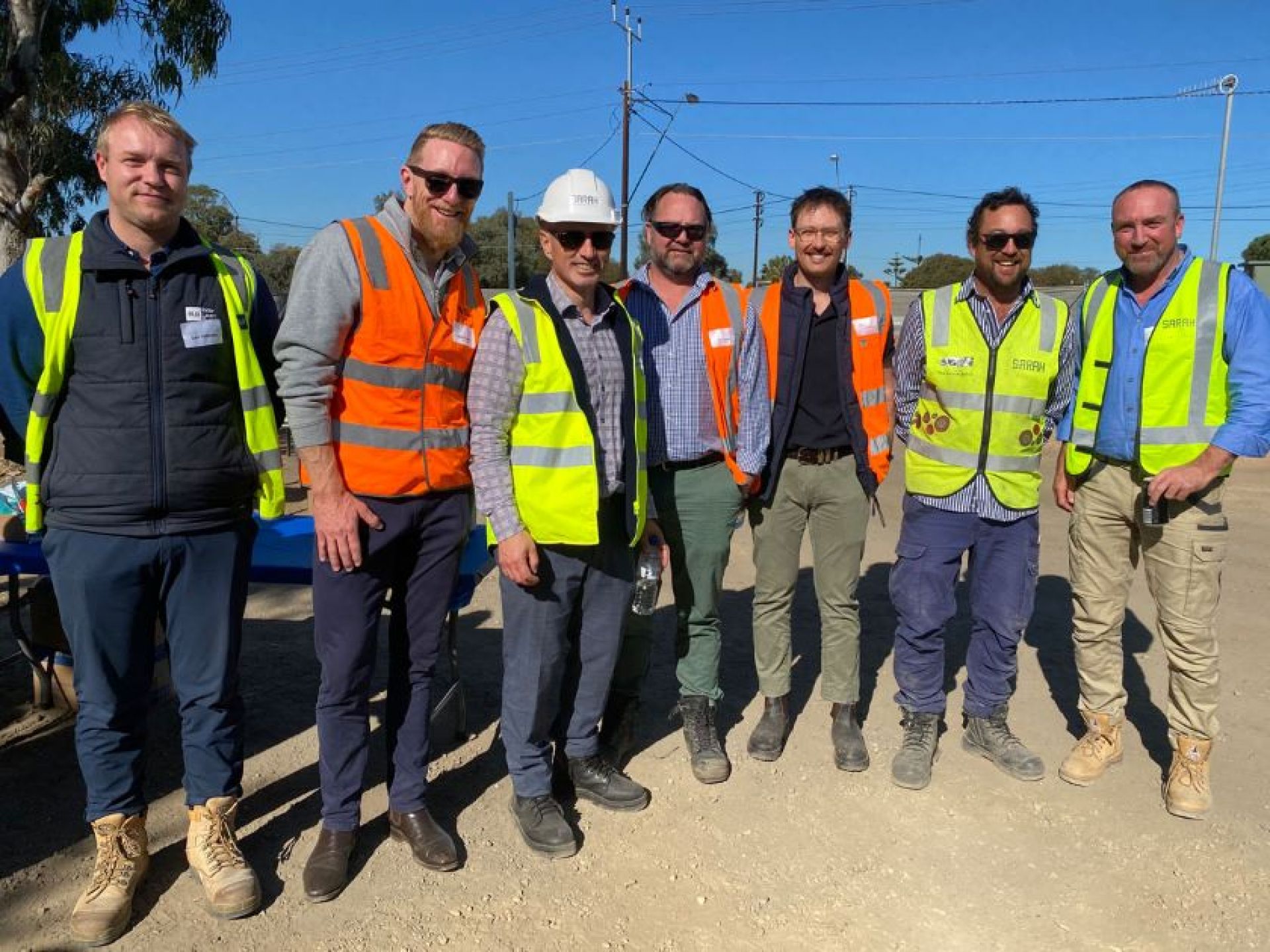 Group of people at a construction site