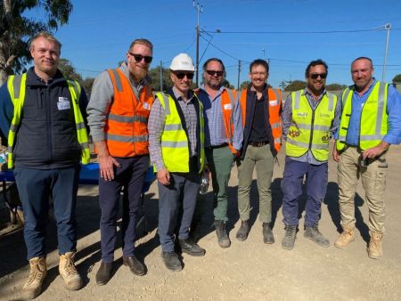 Group of people at a construction site