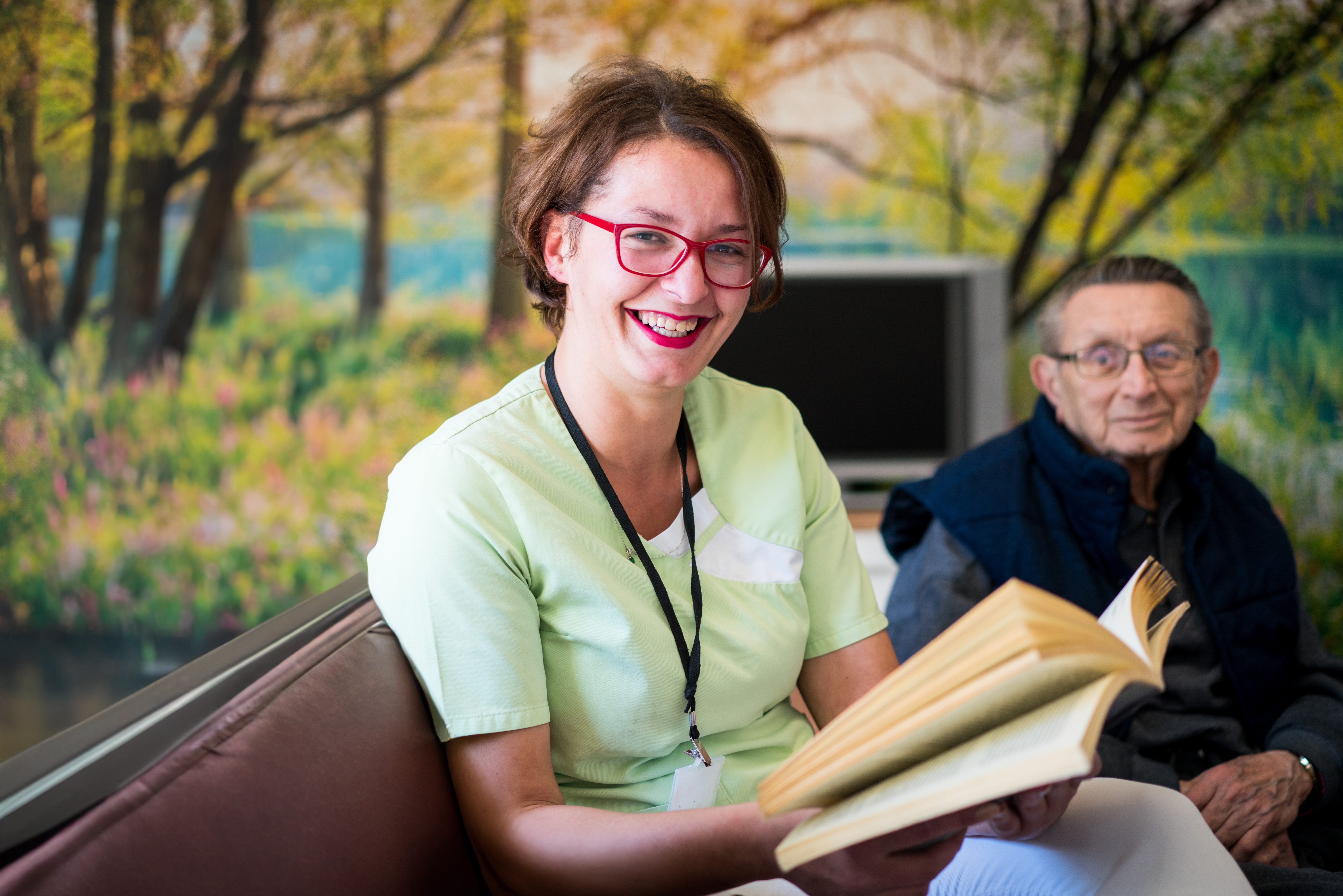 Woman reading a book