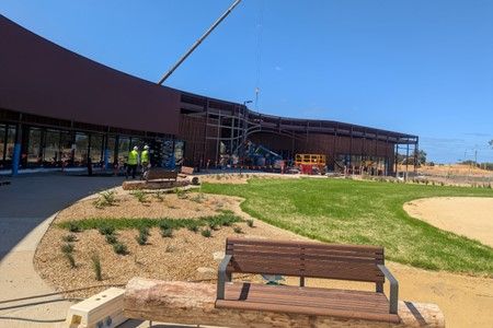 Construction site with grass