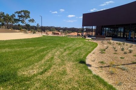 Construction site with grass