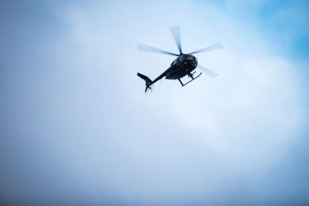 Helicopter in the air