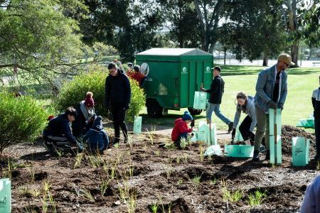 People at community planting day